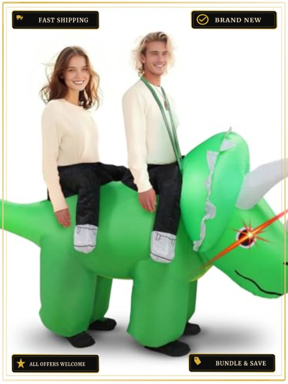 Inflatable Dinosaur Couples Halloween Costume Adults Blow Up Duo Cosplay